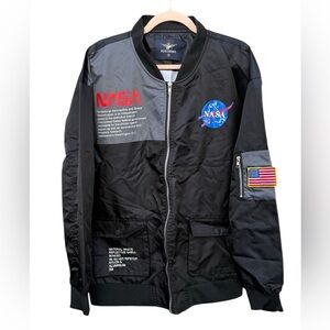 Asstseries Militare black polyester NASA Astronaut full zip jacket adults XL